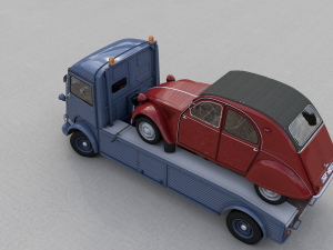 citroen hy truck 1950 and citroen 2cv 1957 Modelo 3D