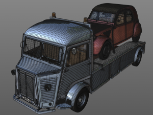 citroen hy truck 1950 and citroen 2cv 1957 Modelo 3D