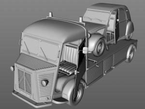 citroen hy truck 1950 and citroen 2cv 1957 Modelo 3D