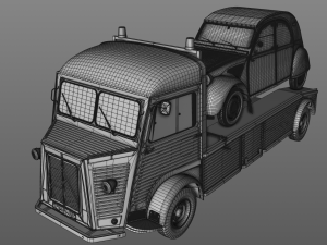citroen hy truck 1950 and citroen 2cv 1957 Modelo 3D