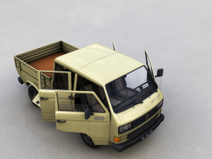 volkswagen transporter pickup double cab syncro 1987 Model 3D