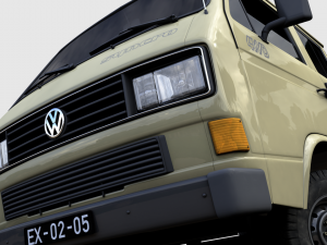 volkswagen transporter pickup double cab syncro 1987 Model 3D