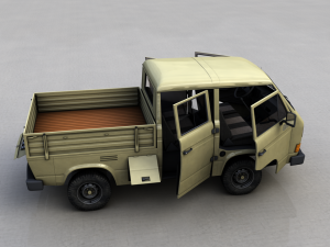 volkswagen transporter pickup double cab syncro 1987 Model 3D