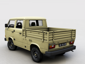 volkswagen transporter pickup double cab syncro 1987 Model 3D