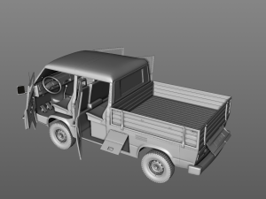 volkswagen transporter pickup double cab syncro 1987 Model 3D