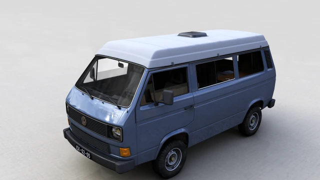 volkswagen t3 transporter syncro 4x4 1986 3D Model .c4d .max .obj .3ds .fbx .stl .blend 