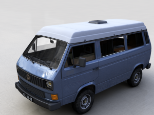 volkswagen t3 transporter syncro 4x4 1986 3D मॉडल