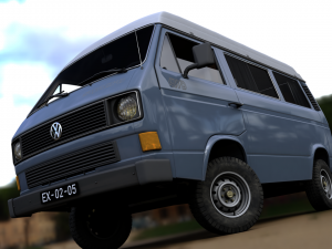 volkswagen t3 transporter syncro 4x4 1986 3D Model