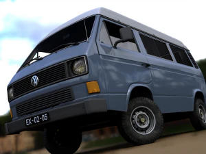 volkswagen t3 transporter syncro 4x4 1986 3D Model