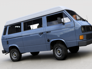 volkswagen t3 transporter syncro 4x4 1986 3D Model