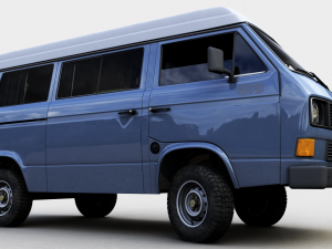 volkswagen t3 transporter syncro 4x4 1986 3D Model