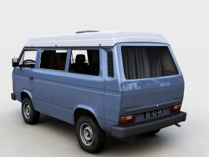 volkswagen t3 transporter syncro 4x4 1986 3D Model