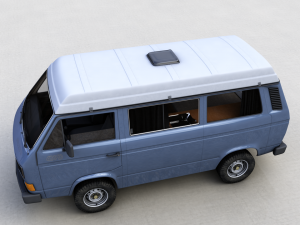 volkswagen t3 transporter syncro 4x4 1986 3D Model