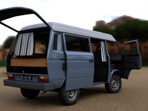 volkswagen t3 transporter syncro 4x4 1986 3D Model