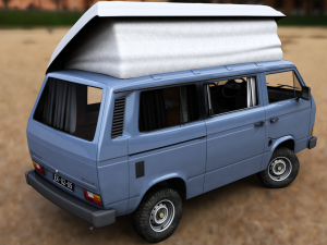 volkswagen t3 transporter syncro 4x4 1986 3D Model