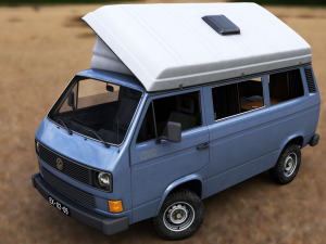 volkswagen t3 transporter syncro 4x4 1986 3D Model