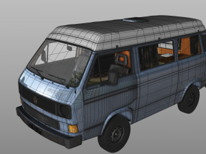 volkswagen t3 transporter syncro 4x4 1986 3D Model