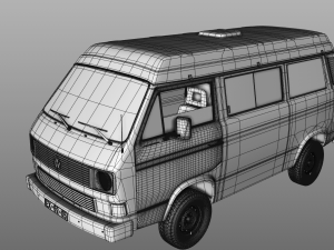 volkswagen t3 transporter syncro 4x4 1986 3D Model