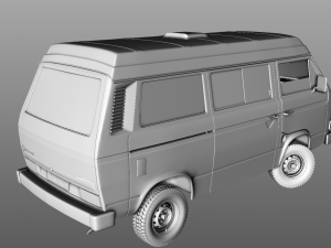 volkswagen t3 transporter syncro 4x4 1986 3D Model