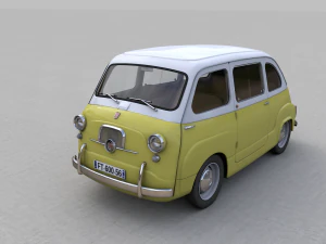 fiat 600 multipla 1956 3D Model