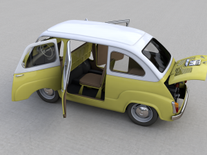 fiat 600 multipla 1956 3D Модель