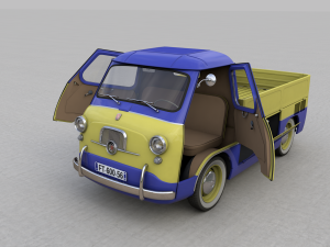 fiat 600 multipla coriasco pickup 1956 3D Модель