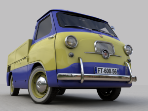 fiat 600 multipla coriasco pickup 1956 3D Модель