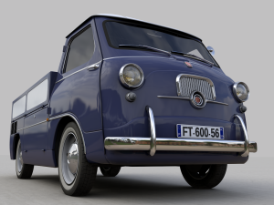 fiat 600 multipla coriasco pickup 1956 Model 3D