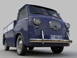 fiat 600 multipla coriasco pickup 1956 3D Model