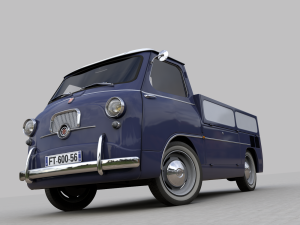fiat 600 multipla coriasco pickup 1956 Model 3D