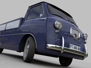 fiat 600 multipla coriasco pickup 1956 Model 3D