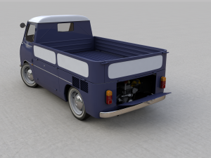 fiat 600 multipla coriasco pickup 1956 Model 3D