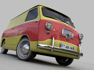 fiat 600 multipla coriasco cargo 1956 3D Модель