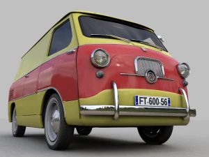 fiat 600 multipla coriasco cargo 1956 3D Model