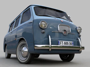 fiat 600 multipla coriasco familiare 1956 3D Model