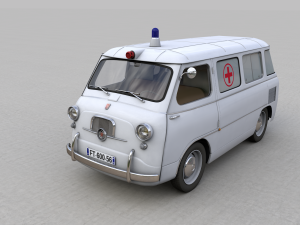 fiat 600 multipla coriasco ambulanza 1956 3D Model
