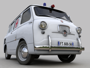 fiat 600 multipla coriasco ambulanza 1956 3D Модель