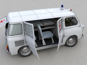 fiat 600 multipla coriasco ambulanza 1956 3D Model