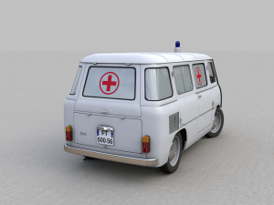 fiat 600 multipla coriasco ambulanza 1956 3D Модель