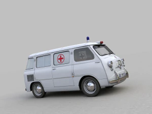 fiat 600 multipla coriasco ambulanza 1956 3D Model