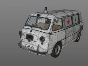 fiat 600 multipla coriasco ambulanza 1956 3D Model