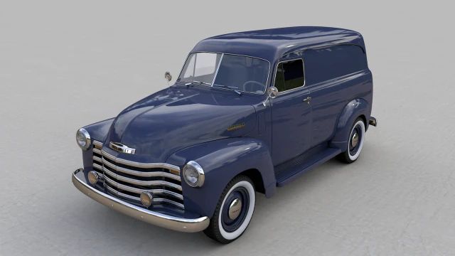 caminhão painel chevy 3100 1951 Modelo 3D .c4d .max .obj .3ds .fbx .stl .blend