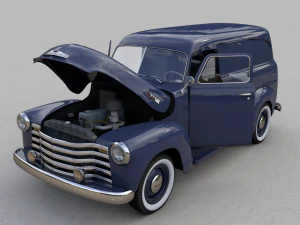 caminh&atilde;o painel chevy 3100 1951 Modelo 3D