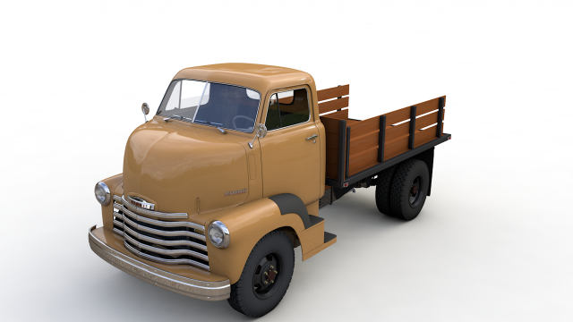 chevy coe flatbed truck 1949 Modello 3D .c4d .max .obj .3ds .fbx .stl .blend 