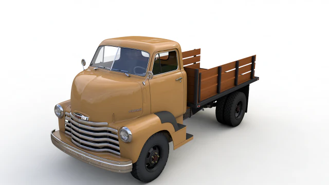 chevy coe flatbed truck 1949 3D Model .c4d .max .obj .3ds .fbx .stl .blend
