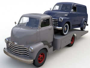 chevy coe tow trucker 1949 and 3100 panel truck 1951 3D 모델