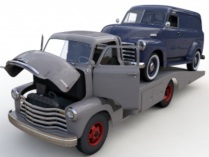 chevy coe tow trucker 1949 and 3100 panel truck 1951 Modelo 3D