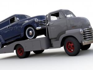 chevy coe tow trucker 1949 and 3100 panel truck 1951 Modelo 3D
