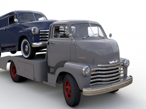 chevy coe tow trucker 1949 and 3100 panel truck 1951 Modelo 3D
