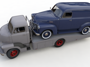 chevy coe tow trucker 1949 and 3100 panel truck 1951 Modelo 3D